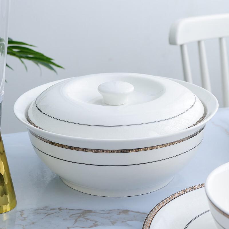 ZISIZ Splendid Chinese Ceramic 9-inch Covered Soup Pot
