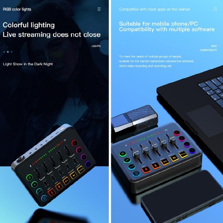 F9 Live Sound Card Auditory Mixing Console with Wireless Auto Pairing Enhances Singing and Recording Experience