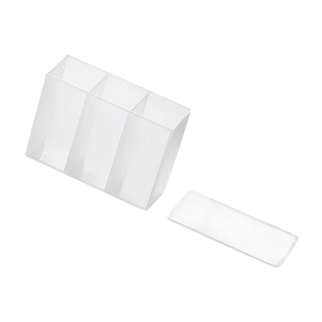 Wall Mounted Lipstick Organizer 3 Grid Translucent Hanging Makeup Brush Holder for Eyebrow Pencil