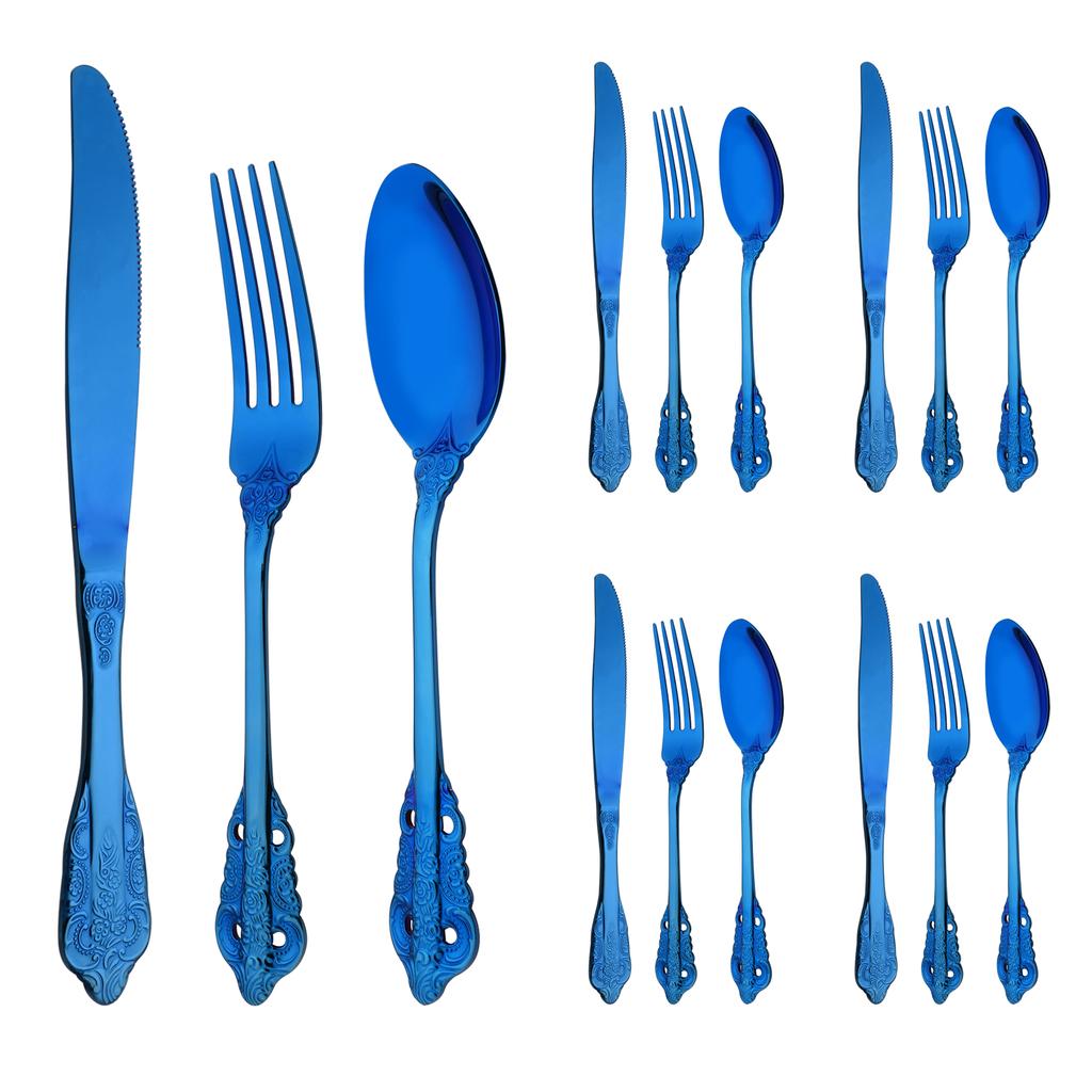 12Pcs 18/8 Stainless Steel Royal Cutlery Set Shiny Gold Dinnerware Tableware Knives Forks Spoons Western Dinner Set