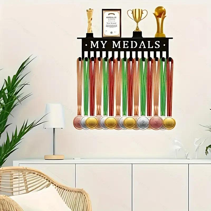Metal Medal Display Wall-Mounted Trophy Storage Holder Medal Hanger Perfect For Sports Achievements Honorary Medals And Gifts