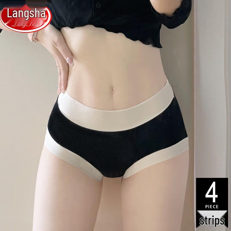 LangSha Women's Mid-High Waist Tummy Control Modal Briefs 4-Pack