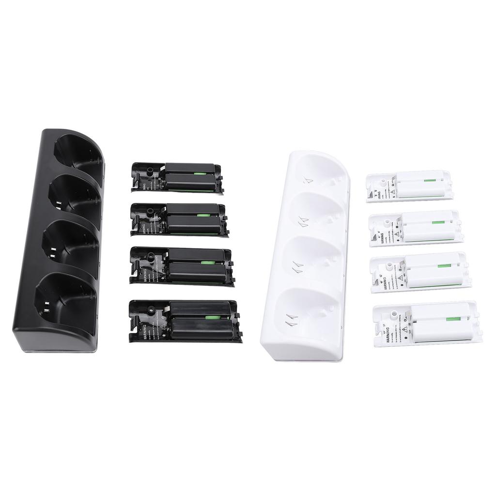 Controller Charger Station for Wii Remotes Controller Charger Dock Station with 4 Pack 2800mAh Recha