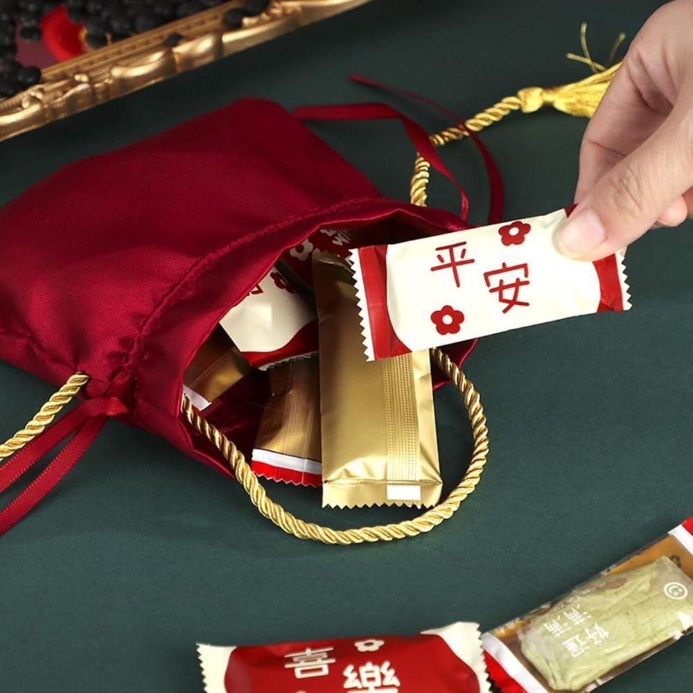 Velvet Flannel Gift Bag Non-woven Fabrics Chinese Traditional Wedding Gift Bag  Wedding