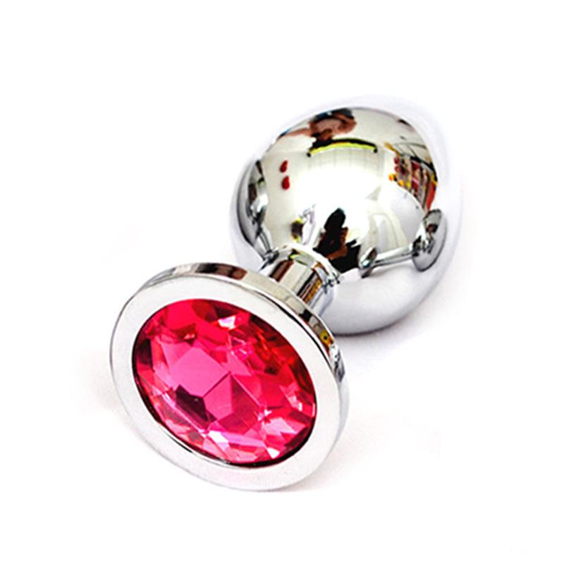 Metallic Gem-Studded Anal Plug for All Genders - SM Adult Erotic Toy