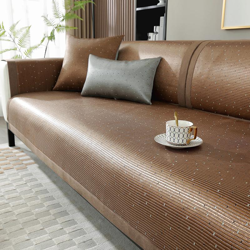 Summer Ice Silk Sofa Cushion Non-Slip Summer Mat Seat Cushion Four Seasons Universal Stain-Resistant Light Luxury Style Universal Sofa Cover
