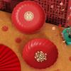 4Pcs Red Wedding Snack Tray Round Plastic Chinese  Year Nut Fruit Plate Chinese Thickened Serving Tray Entertainment
