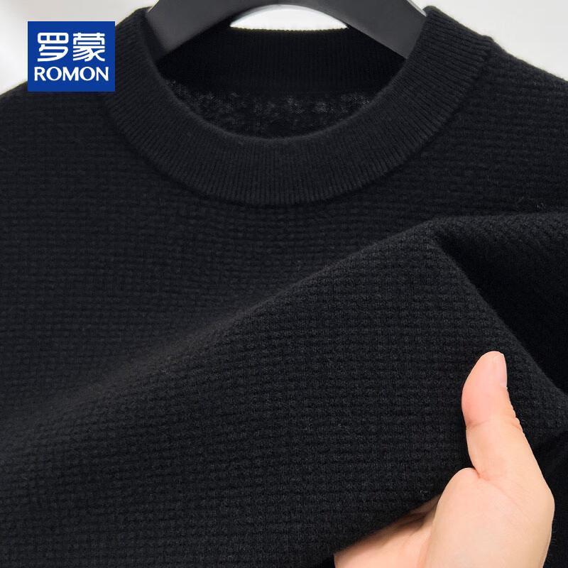 ROMON Men's 100% Pure Wool Half-Turtleneck Pullover Sweater