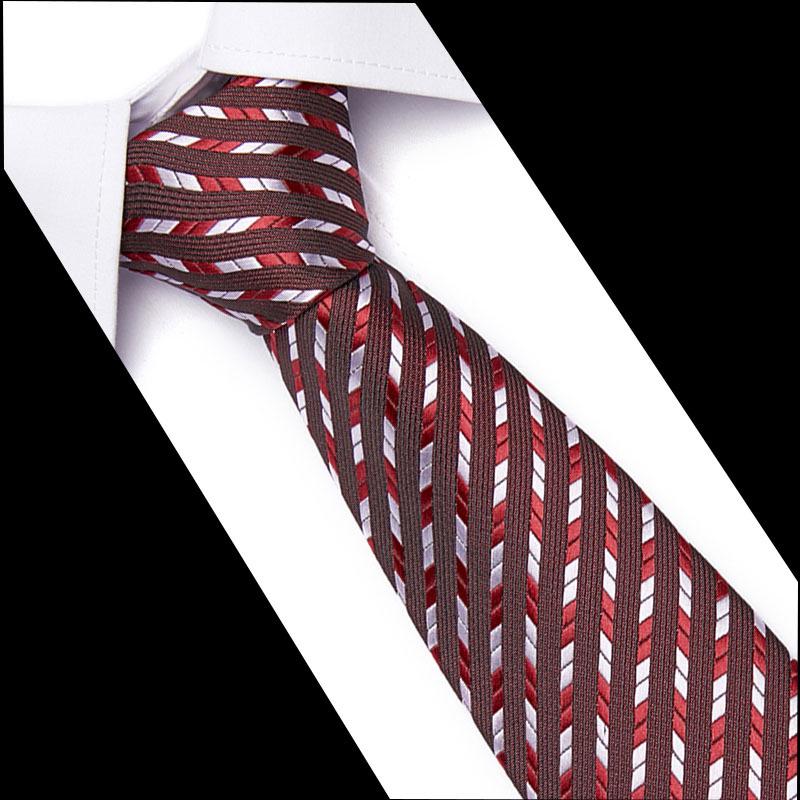 Men's 7.5cm Jacquard Polyester Striped Tie for Formal Business or Interviews