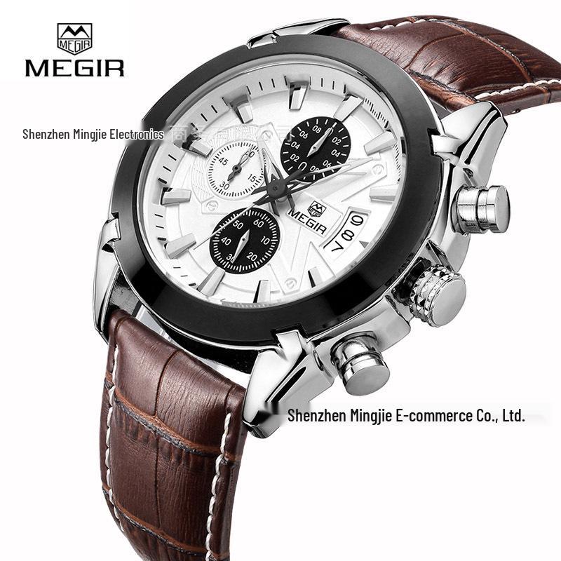 MEGIR 2020 Men's Business Casual Multifunctional Waterproof Quartz Watch