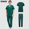 AETEL Cotton Scrub Suit & Isolation Gown Set