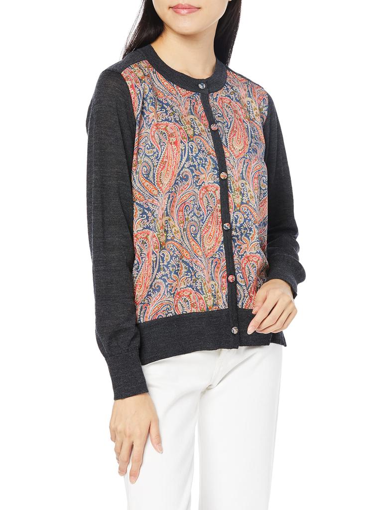 Equo Liberty Docking Charcoal Gray X Size M Women's Cardigan, Paisley, (Product Code 3022308-160309)