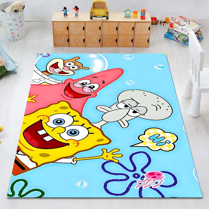 Multiple Styles Cartoon SpongeBob Print Carpet for Living Room Children's Bedroom Sofa Doormat Floor Non-slip Mat Luxury Gift