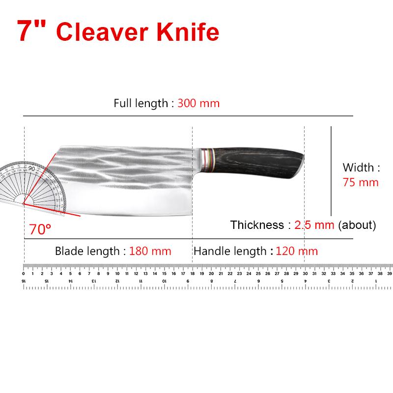 Kitchen Knives Cleaver Meat Chopping Vegetables Butcher Knife Wooden Handle Chef Cleaver Knives Hand Forged Blade Chinese Knives