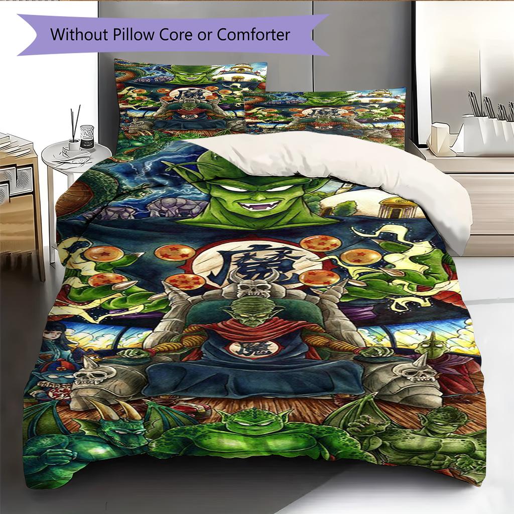 Set cu cuvertură și fețe de pernă cu model de desene animate Decorare casă Cadou de ziua de naștere (1 * husă de pilotă + 2 * fețe de pernă, fără miez)