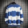 Men's New Stripe  Blouse Casual Fashion Long Sleeve Top Shirt Pullover