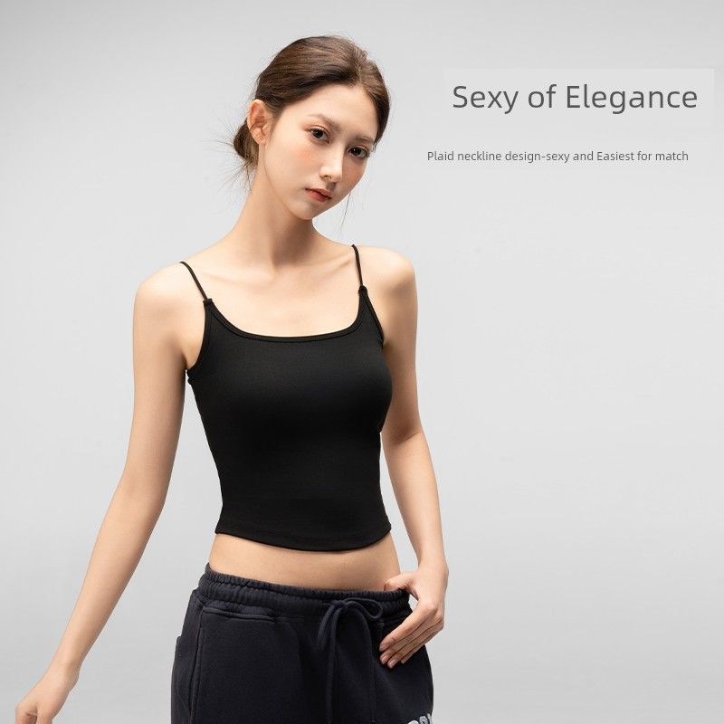 

Маленький слинг-жилет с нагрудной подушечкой женский 2025 весна и лето тенсел облегающий без спинки бюстгальтер топ-бандо нижнее белье Black All yards