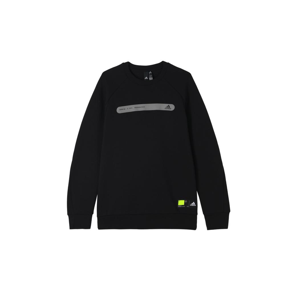 Adidas Training Sweatshirt with Reflective Logo Print Men Tops Black GP0995