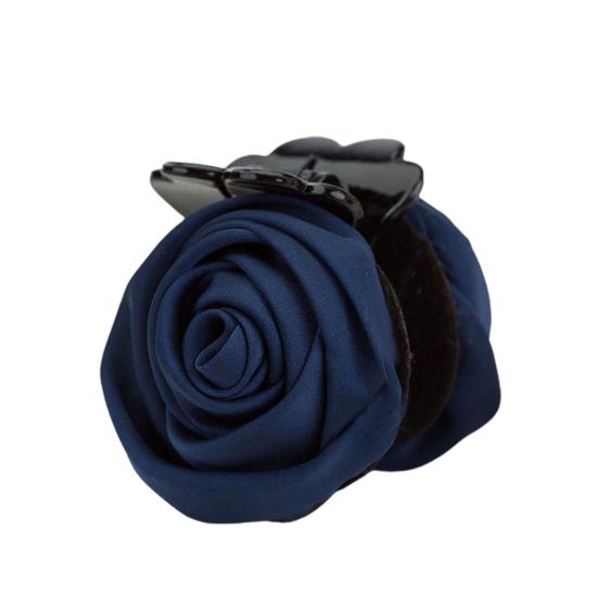 

Заколка для волос в форме цветка розы прочные элегантные когти для волос в подарок темно-синий