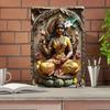 Kovové nástěnné umění Lakshmi Kulatý UV tisk Hinduistická bohyně Festival Domácí dekorace