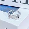 Sweet Light Luxury Zircon Super Flash Exquisite Open Ring Niche High-End Sense Stacking Wearing Colored Treasure Ring Women'S Model