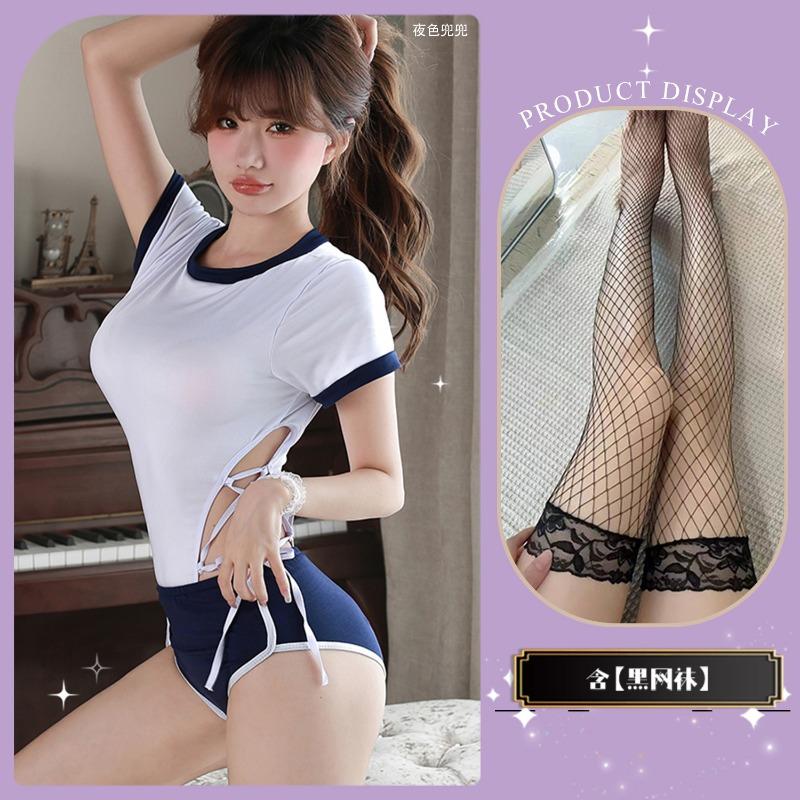 Youth Campus Student Parts Sports Gymnastics Two-piece Suit Sexy Pure Wind Sweet Swimsuit Sailor Suit