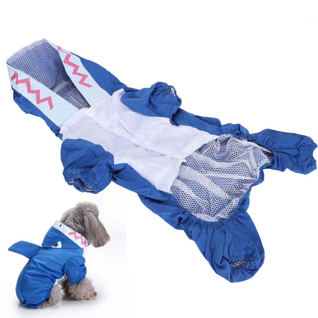Dog Cute Raincoat Hooded Cloak Rain Jacket Cover Waterproof Polyester Pet Wearing Clothing