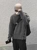 Men's Gray Retro Button-Up Woolen Knit Sweater: Trendy, Niche Heavyweight Coat Design