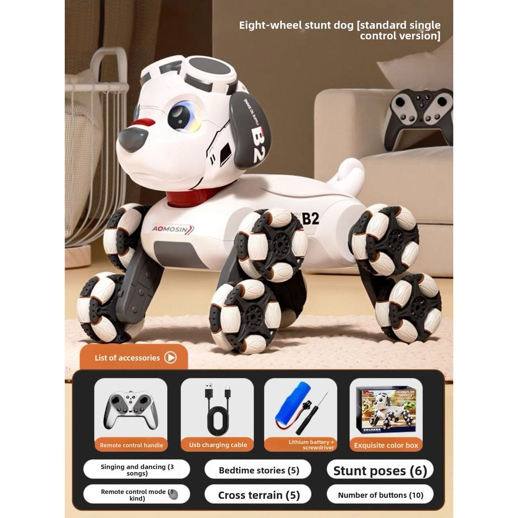 New Intelligent Electronic Remote Control 8-wheeled Robot Dog-stunt Pet Toy, Children's Toy Robot Dog Gives Children Gifts.