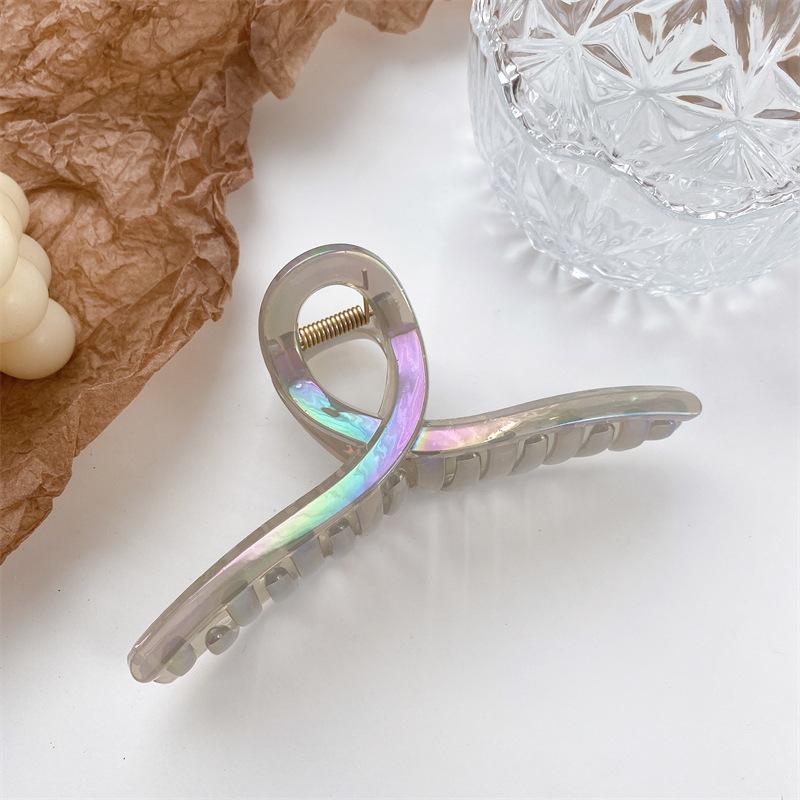 13CM Cross Hair Claw Clips Women Girls Oversize Shiny AB Colorful Crab Barrettes Ponytail Holder Hair Clamps Hair Accessories