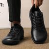 Wide Toe Walking Flats Fashion Business Casual Shoes Waterproof PU Leather Gym Fitness Sneakers