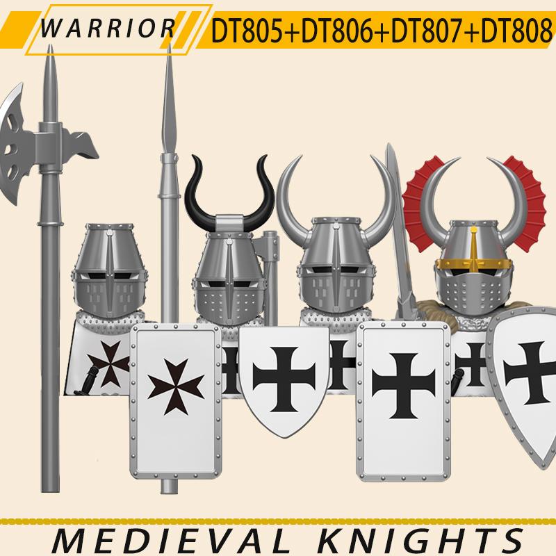 Medieval Military Jerusalem Tripoli Knight Building Blocks Castle Lionheart Hospital Teutonic Soldier Figures Warrior Bricks Toy