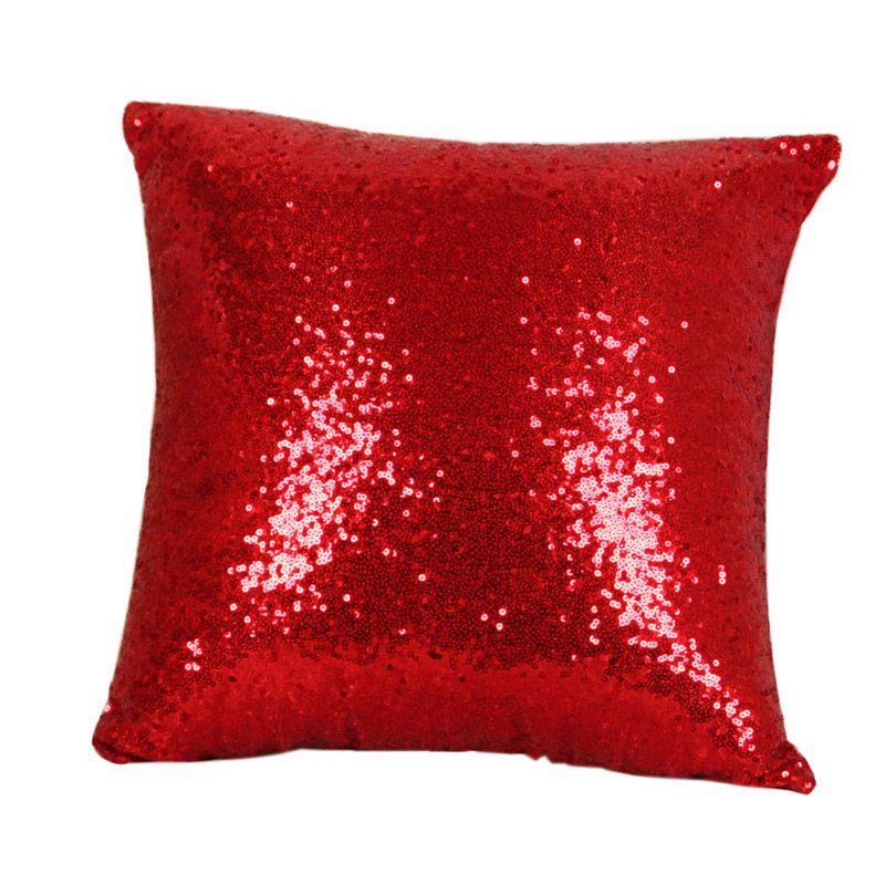 

Luxurious Glitter Sequin Pillow Cover For Elegant Home And Car Decoration червоний