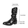 Fashion Autumn and Winter New Pleated Long Boots for Women Low Heel Pointed Head V-mouth Ladies Knight Botas Fashion Black Slip On Shoes