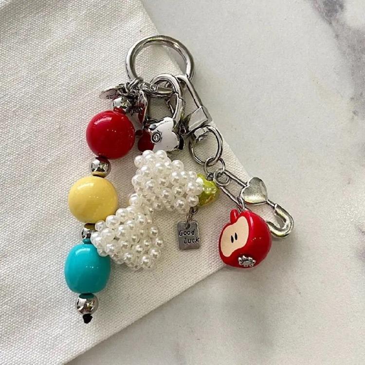 Elegant Beaded Bowknot Keychain Accessory Portable for Women Handbags Phone Charm Trendy Styles Special Gifts Ideas