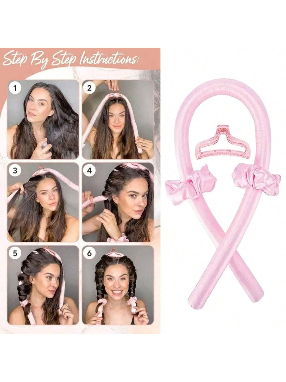 

4/6/13PCS Styling Kit -Heatless Silk Curler with Sleeping Mask and Shower Cap for Women and Girls Beauty Kit for Travel and Home