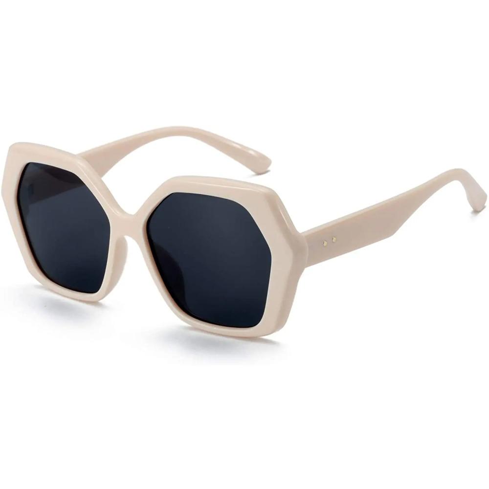BLUEMOKY Retro Oversized Hexagonal Sunglasses for Women 100% UV400 Protection