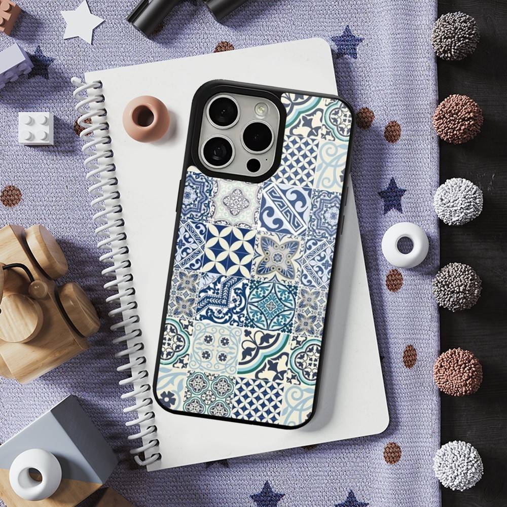 

Tile Moroccan For iPhone Mini,13,Max,11,15,17,14,Plus,12,Pro,16,For Magsafe,Magnetic Wireless Charging Case iPhone11PROMAX