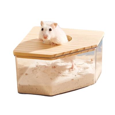 [Zitiamo] Hamster Toilet, Easy To Clean, Splash-Resistant, 15*15*9mm, Hamster House, Sand Bath, Clear, Corner Type, Multi-Function, Deodorizing, Bath,