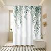1 Piece Of Watercolor Dripping Leaf Print Shower Curtain, Polyester Fabric, Machine Washable, Suitable For Bathroom Decoration
