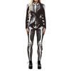 Women's Halloween Cosplay Casual Digital Print Cosplay Costume Long Sleeved Tight Jumpsuit Performance Clothes