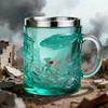 Book Mug 3D Hand-Painted Resin Coffee Mug with Stainless Steel Interior Microwave Dishwasher Safe Literary Cup Unique Gift for Book