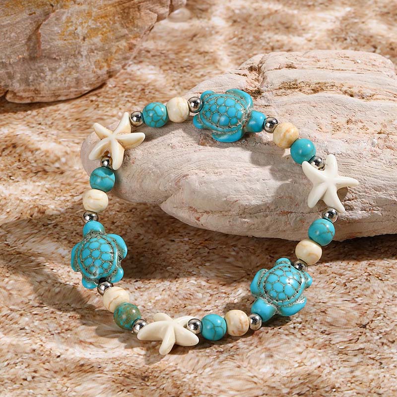 Bohemian Starfish Turtle Beaded Bracelets for Women Hot Selling Summer Beach Handmade Braided Rope Bracelet Girls Travel Jewelry