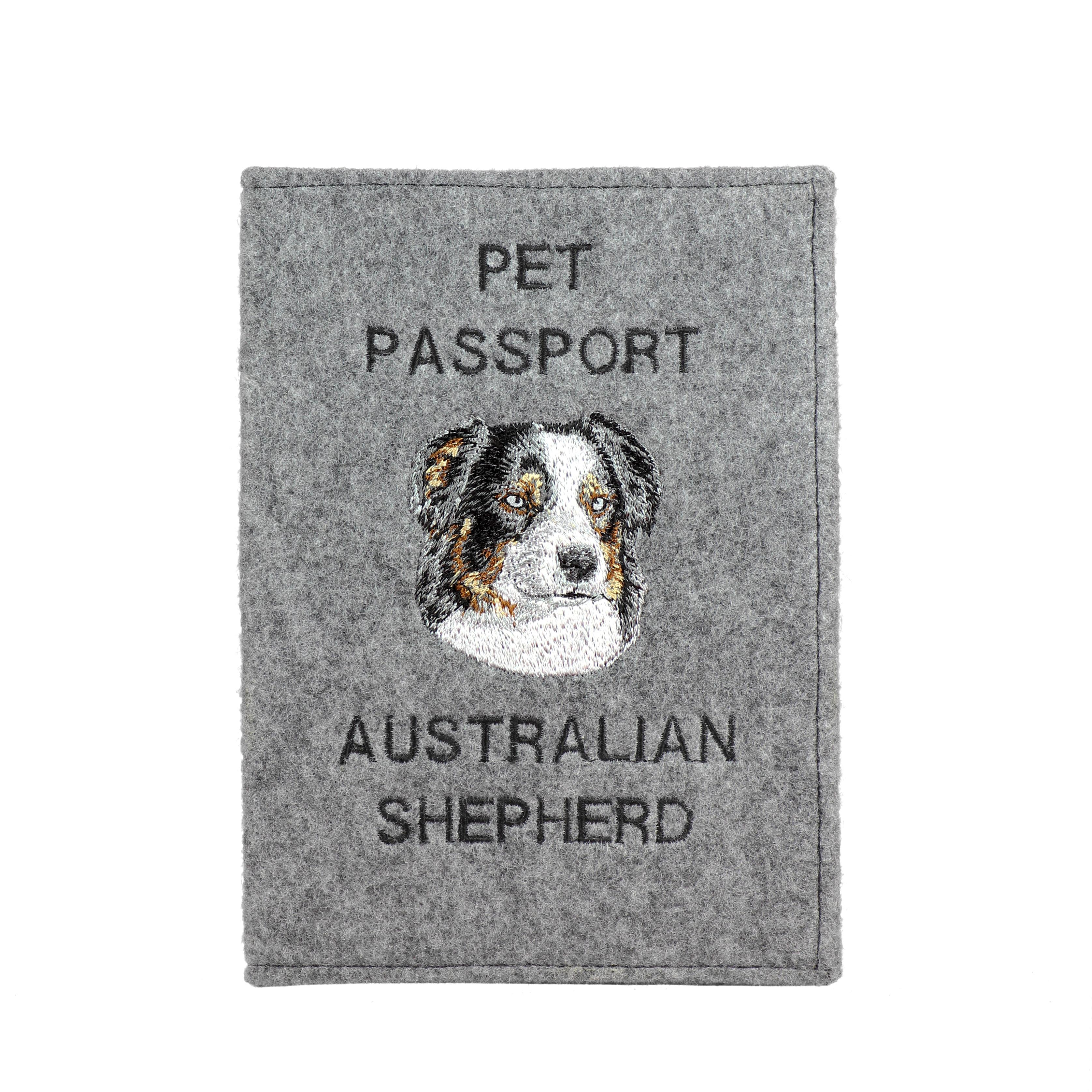 

Australian Shepherd - Dog passport case, document case, gift for the traveller from the Art-Dog brand сірий колір