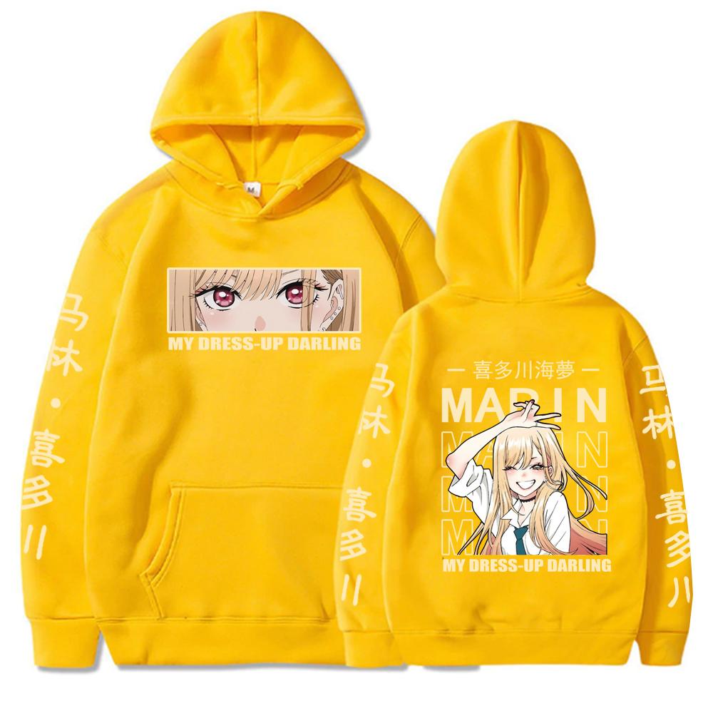 

Anime My Dress Up Darling Marin Kitagawa Cute Graphic Printed Hooded Men Women Trendy Hoodies Harajuku Unisex Trendy Sweatshirts 4XL жёлтый