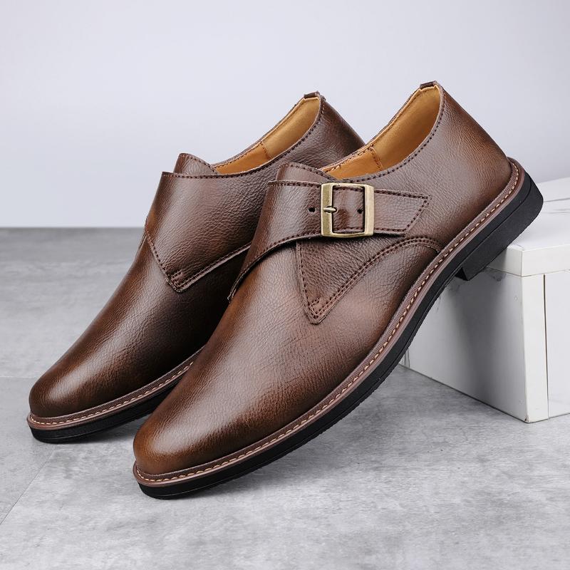 Fashion Brand Leather Footwear Slip on Office Man Casual Shoes Fashion Hasp Business Wedding Party Men Dress Shoes Driving Loafers Shoes