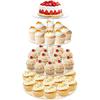 Cupcake Stand, 4 Tier Cupcake Stand for 50 Cupcakes, Round Tiered Cupcake Tower, Clear Acrylic Cupcake Holder, Dessert Stands for Party, Wedding,