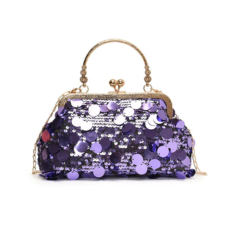 Sequins Evening Clutch Bag Fashion Evening Bags Chain Strap Bling Shoulder Bag Large Capacity Top Handle Purse for Wedding Party
