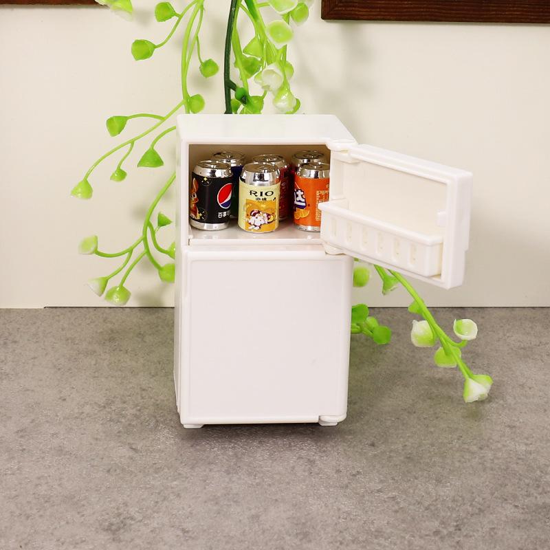 1:12 Miniature Dollhouse Kitchen Toy White Refrigerator Ornament