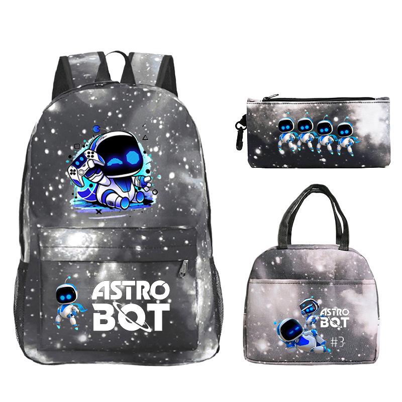 Neues Astro Bot Spiel Merchandise Druck Grund- und Sekundarschule Schultasche Außenhandel Freizeit Kinder Federmäppchen Lunchtasche